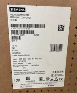 6SL3210-1PE27-5UL0 New SIEMENS SINAMICS 6SL3210-1PE27-5UL0 - Picture 1 of 6