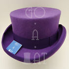 VINTAGE Wool Felt Tuxedo Men Top Hat Coachman Gentlemen Topper | Purple | M L XL