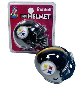 2 Riddell Mini Helmet Pocket Chrome Pittsburgh Steelers Super Bowl  XIV & XIII