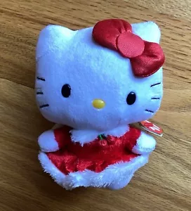 Ty HELLO KITTY XMAS in RED DRESS 6” - NEW - Picture 1 of 3