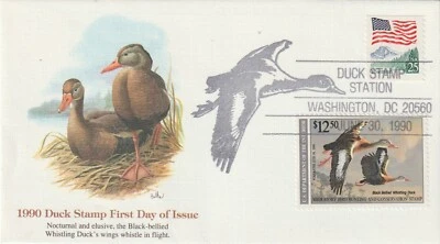 U.S. DUCK STAMPS; RW 57 FLEETWOOD 1990 DUCK STAMP FIRST DAY ISSUE - Image 1 of 2