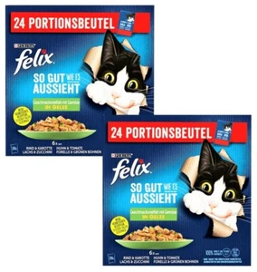 48 x 85 g Felix "So gut wie es aussieht" mit Gemüse (€ 7,27/kg) in Gelee - Bild 1 von 1