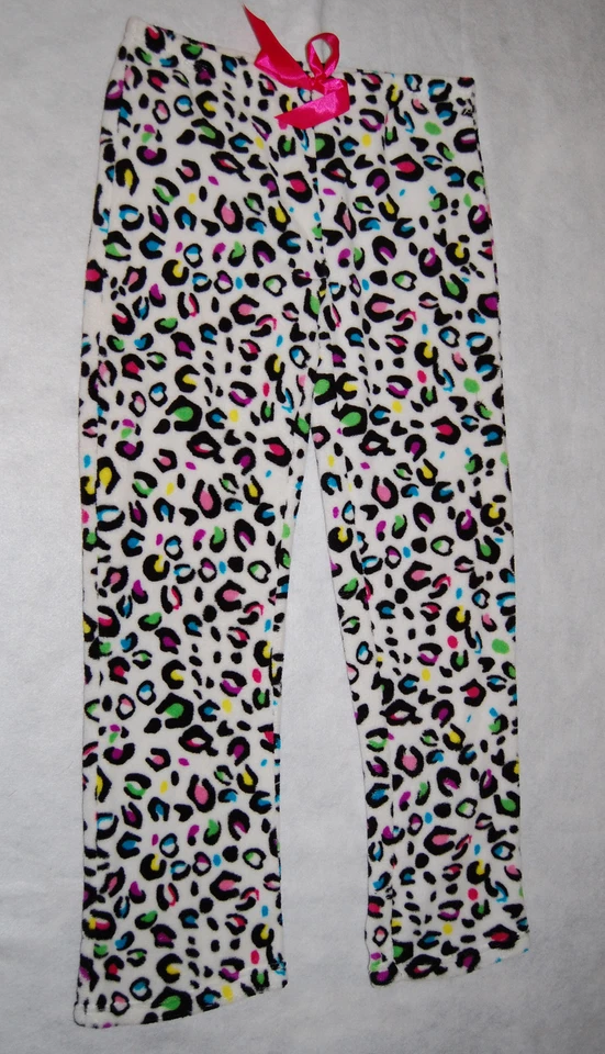 女士抓绒睡裤动物斑点毛绒白色多色 M 8-10 — 第 1/1 张图片