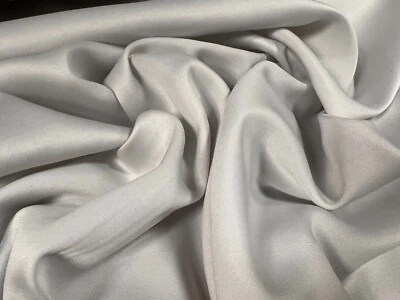Woven Sateen Fabric, Per Metre - Plain - Silver Grey - Image 1 of 3