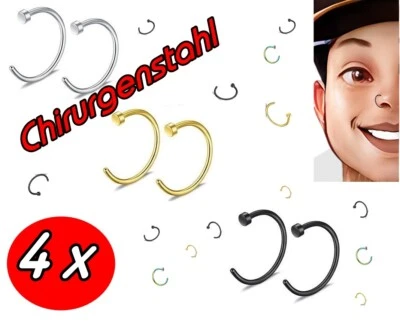 Septum Piercing Nasering Clicker Ohrring Helix Lippenring Segment Helix Tragus - Bild 1 von 4