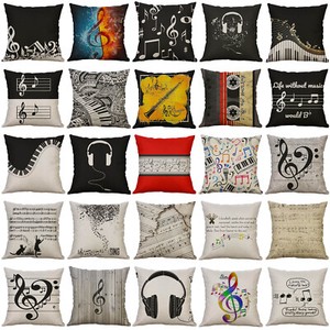 Music Pillow Covers 18x18 Square Musical Notes Throw Pillow Case Cushion Cover