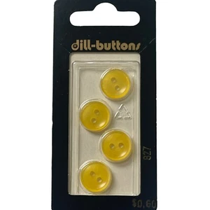 Buttons Yellow Round Bordered 2-Hole 4-Pack 1/2" 13MM Dill No. 827 Germany - Picture 1 of 8
