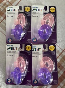 4-2 Packs Philips Avent Soothie Pacifier BPA Free 2Pink 0-3 M New - Picture 1 of 1
