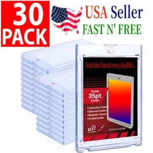 Paquete de 30 portatarjetas deportivas coleccionables magnéticas 35pt protección UV dura con un solo toque - Imagen 1 de 9