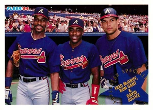 1994 Atlanta Braves Baseball Fleer Card - Fred McGriff, Ron Gant, David Justice - Bild 1 von 3