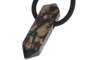  Colgante de piedras preciosas de encaje de rodonita 30x8 mm - ZB103 - Imagen 1 de 3