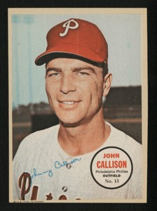 1967 OPC 1968 O-PEE-CHEE PIN-UPS POSTERS #13 JOHN CALLISON PHILADELPHIA PHILLIES