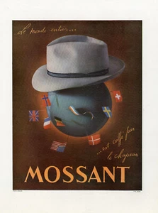 "CHAPEAU MOSSANT" Annonce originale entoilée  DRAEGER fin 40  30x40cm - Imagen 1 de 1