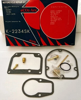 SUZUKI TS185 SIERRA DUAL CABLE CARBURETOR CARB REBUILD REPAIR KIT 1977 - 1979 - Image 1 of 4