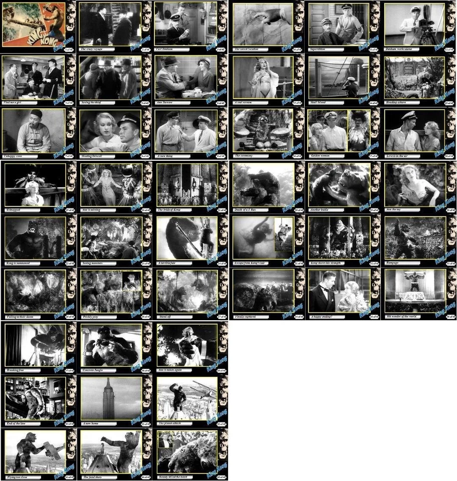 TC King Kong 1933 movie trading cards. Fay Wray Horror Storryboard Set 45 Karten - Bild 1 von 1