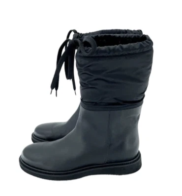 Bota Media Aquatalia Camillia Nylon Cuero de Oveja Negra Talla 7.5 $595 Nueva SH16 Foto 1 de 4