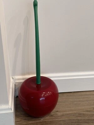 Creative Cute Toilet Brush Holder Set Cherry Shape Standing WC Cleaning Bathroom - Image 1 of 4