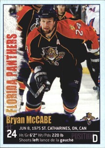 2009-10 Panini Stickers Panthers Hockey Card #58 Bryan McCabe