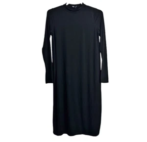 Eileen Fisher Damen Gr. S Schwarz Jersey Midikleid Stretch Freizeit Minimalistisch - Bild 1 von 6