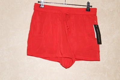 French Connection 全新女式红色短裤弹力腰围 0 腰 26 英寸 _ R4-1 — 第 1/4 张图片