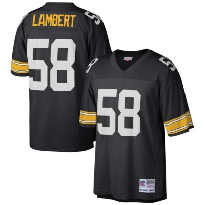 Camiseta deportiva negra de los Pittsburgh Steelers Jack Lambert Mitchell & Ness 1976 NFL Legacy Foto 1 de 4