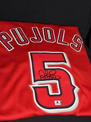 Albert Pujols Signed Los Angeles Anaheim Angels Majestic Jersey Global Authe - Image 1 of 3