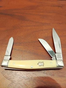 RR602 Rough Rider Yellow Delrin Stockman Pocket Knife - Picture 1 of 10
