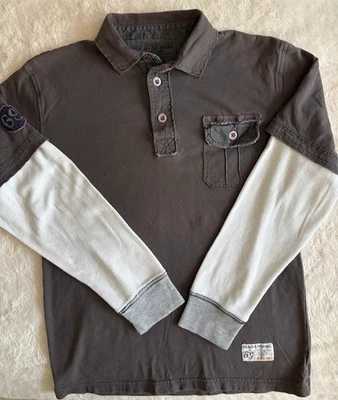 Niños Gap Niños Envejecido Imitación Capas - Parte Inferior Polo Marrón/Gris - Talla - XXL (14-16) Foto 1 de 4