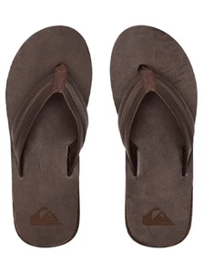 Chanclas de playa de cuero Quiksilver Carver para hombre - Imagen 1 de 4