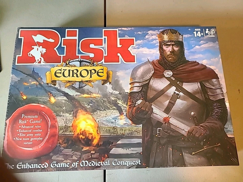 Risk Europe The Enhanced Game of Medieval Conquest  New - Image 1 of 3