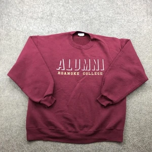 Vintage Roanoke College Sweatshirt Men Large Maroon Crewneck Pullover Alumni USA - Picture 1 of 10