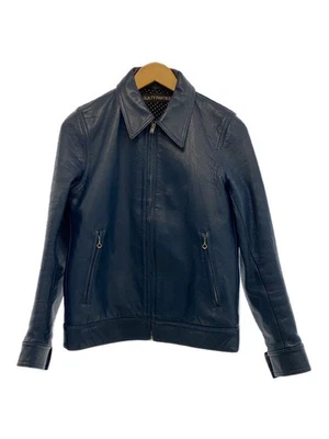 Chaqueta Bomber WACKO MARIA S Cuero de Vaca Azul Sólido Foto 1 de 4