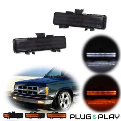 For Chevy S10 Blazer 1983-1994 Smoke Lens Switchback LED DRL / Turn Signal Light - Image 1 of 4