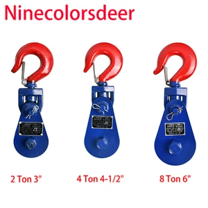 Bloque de arrebato de 2/4/8 toneladas con gancho para cable de cable tamaño 3/8"/1/2"/3/4" - Imagen 1 de 13