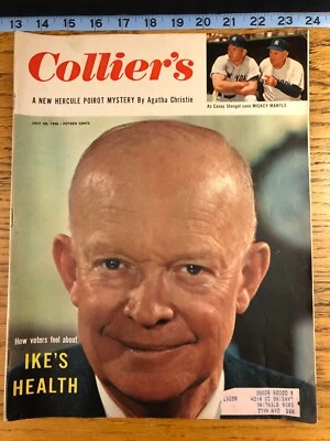 Collier's Magazine - July 20, 1956 - Mickey Mantle NY Yankees - Agatha Christie - Image 1 of 4