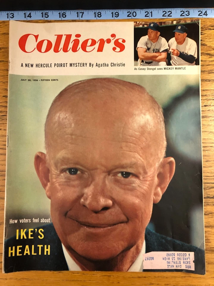 Collier's Magazine - July 20, 1956 - Mickey Mantle NY Yankees - Agatha Christie - Image 1 of 4