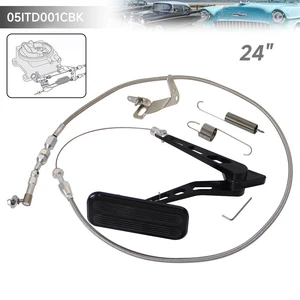 Universal Gas Pedal +24" SS Throttle Cable Bracket Spring Kit Hot Rod Chevy Ford - Picture 1 of 10
