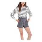 Madewell Denim Snap-Belt Paperbag Shorts in Pale Grey Size 29