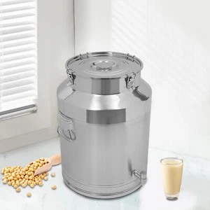 Food Grade Round Barrel 64L Stainless Steel Milk Bucket Milk Jug Milk Can Sealed - Picture 1 of 17