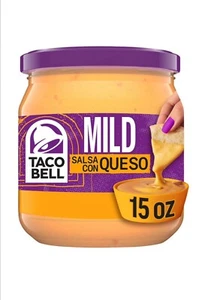 〽️ New Official Taco Bell Mild Salsa Con Queso Tortilla Dip Cheese Jar 15oz - Picture 1 of 2