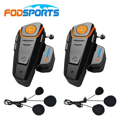 BT-S2 Bluetooth Motorrad Gegensprechanlage Helm Headset Intercom 1000M FM GPS DE - Bild 1 von 4