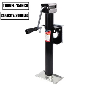 15" Travel Trailer Jack Weld on Tongue Jack 2000 lbs Capacity Height Adjustable - Picture 1 of 9