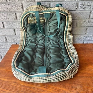 KENSINGTON ROUSTABOUT EQUESTRIAN HORSE Green Padded Garment Bag Hvy Duty Canvas - Picture 1 of 11
