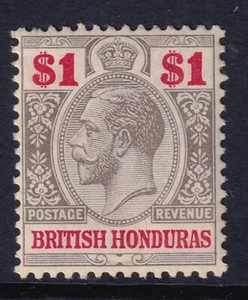 BRITISH HONDURAS GV SG108, $1 black & carmine, Mounted MINT. Cat £40. - Picture 1 of 2