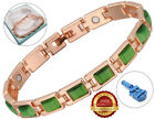 Ladies Magnétique Bracelet Green Faux Gemstones Bangle Arthritis Healing Therapy