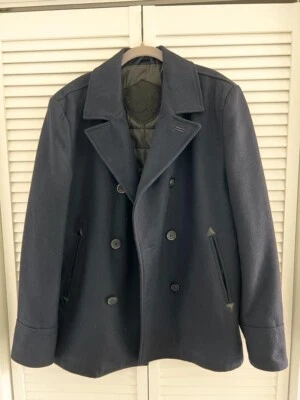 Black Rivet Men’s Wool Pea Coat - Size L - Image 1 of 4