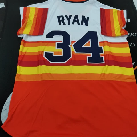 Nolan Ryan #34 Houston Astros Throwback Orange/Multi Pullover Stitched Jersey Cover