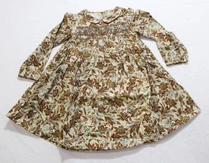 Doen Girls' Smocked Cotton Letty Dress NC3 Blanc Narcissus Floral Size 4 NWT - Picture 1 of 3