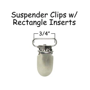 3/4" Suspender Paci Pacifier Holder Mitten Clips - Rect Inserts - LEAD FREE - Picture 1 of 4