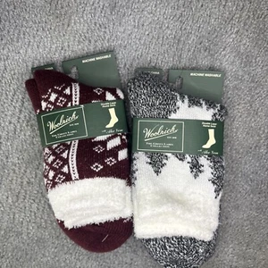 2 Pairs Woolrich Womens's Double Layer Home Socks with Aloe Vera New! NWT - Picture 1 of 6